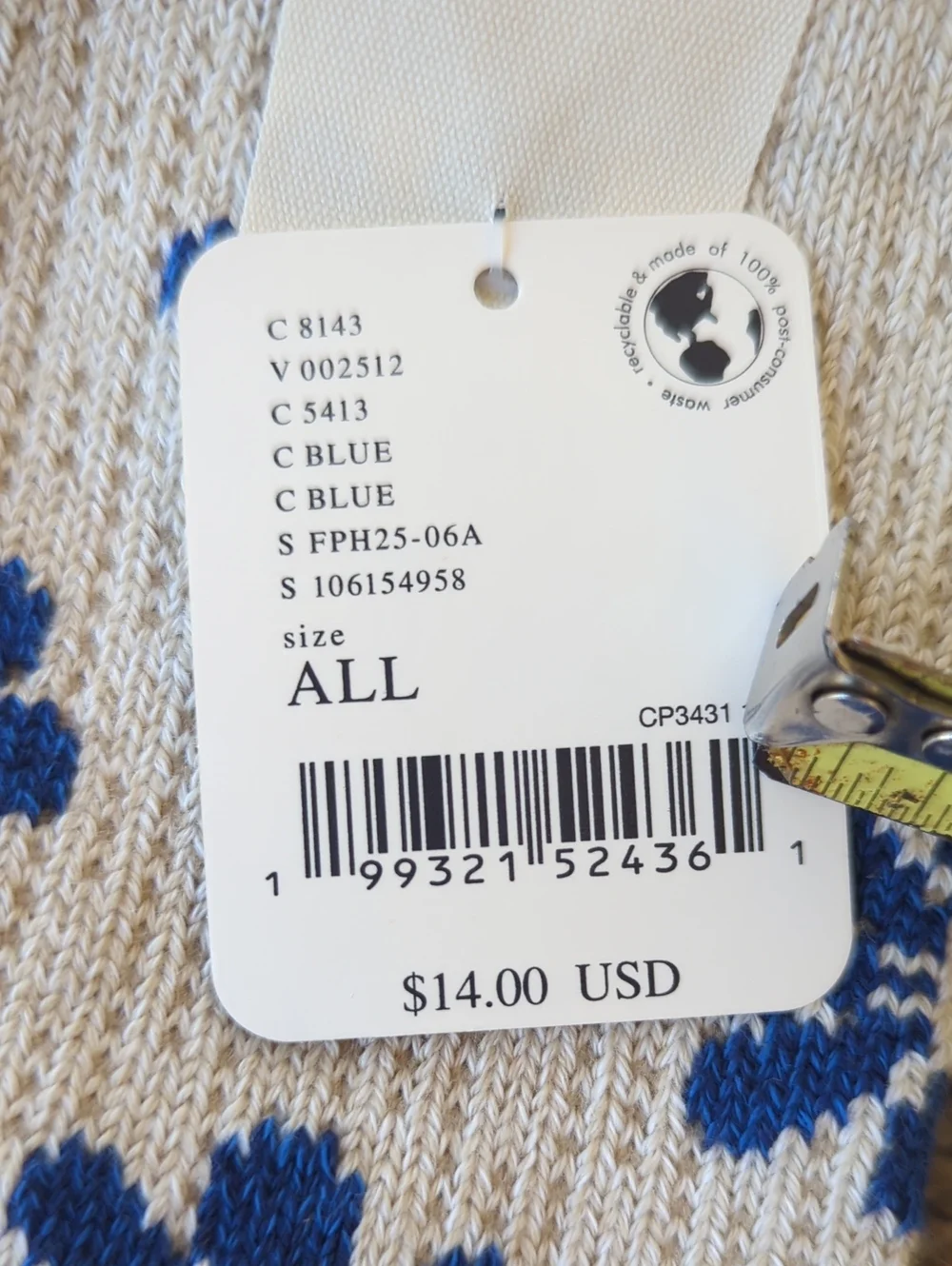 Free People Bloom Socks - Blue Flower LAST ONE
